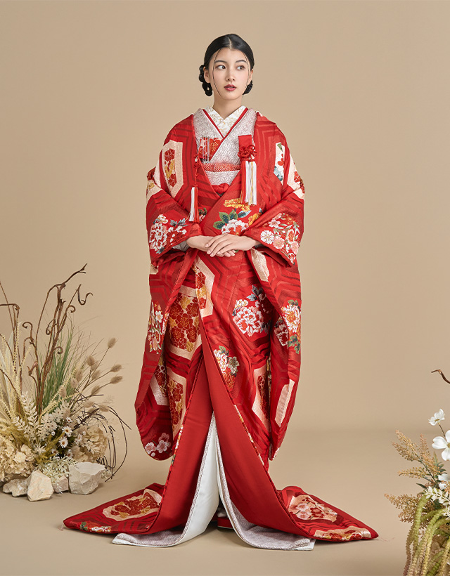 色打掛 慶福六花文