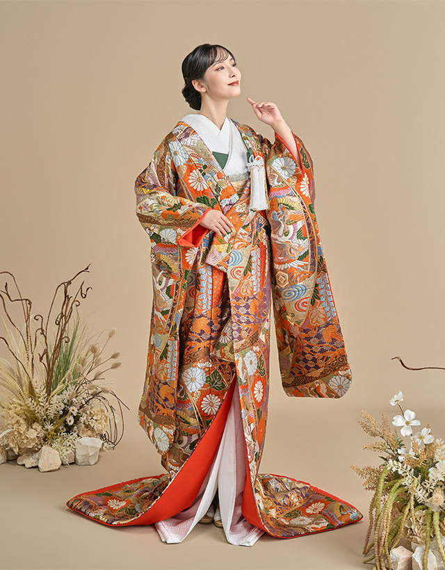 色打掛 吉祥能衣几帳文