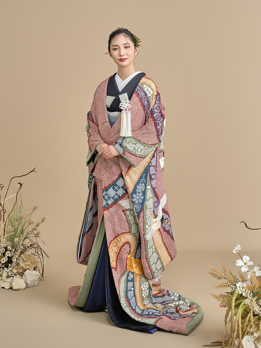 色打掛 熨斗目飛翔鶴(のしめひしょうかく)